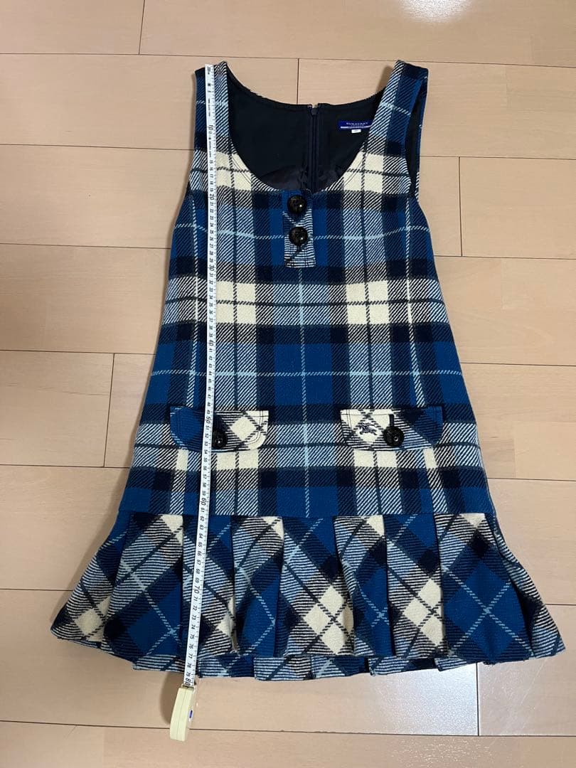 バーバリーブルーレーベル　ジャンパースカート　ブルー　38サイズ