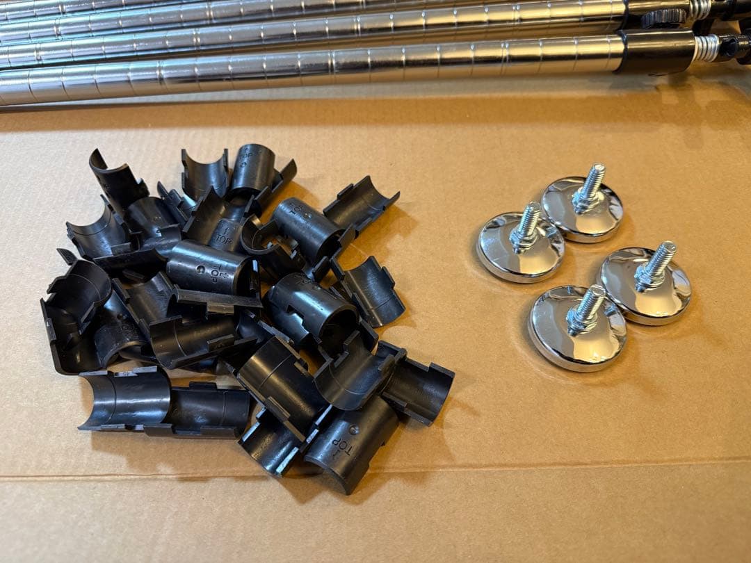 ルミナス スリム スチールラック 突っ張り付き 幅80×奥行50 ウッドシート付