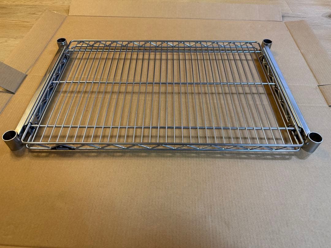 ルミナス スリム スチールラック 突っ張り付き 幅80×奥行50 ウッドシート付