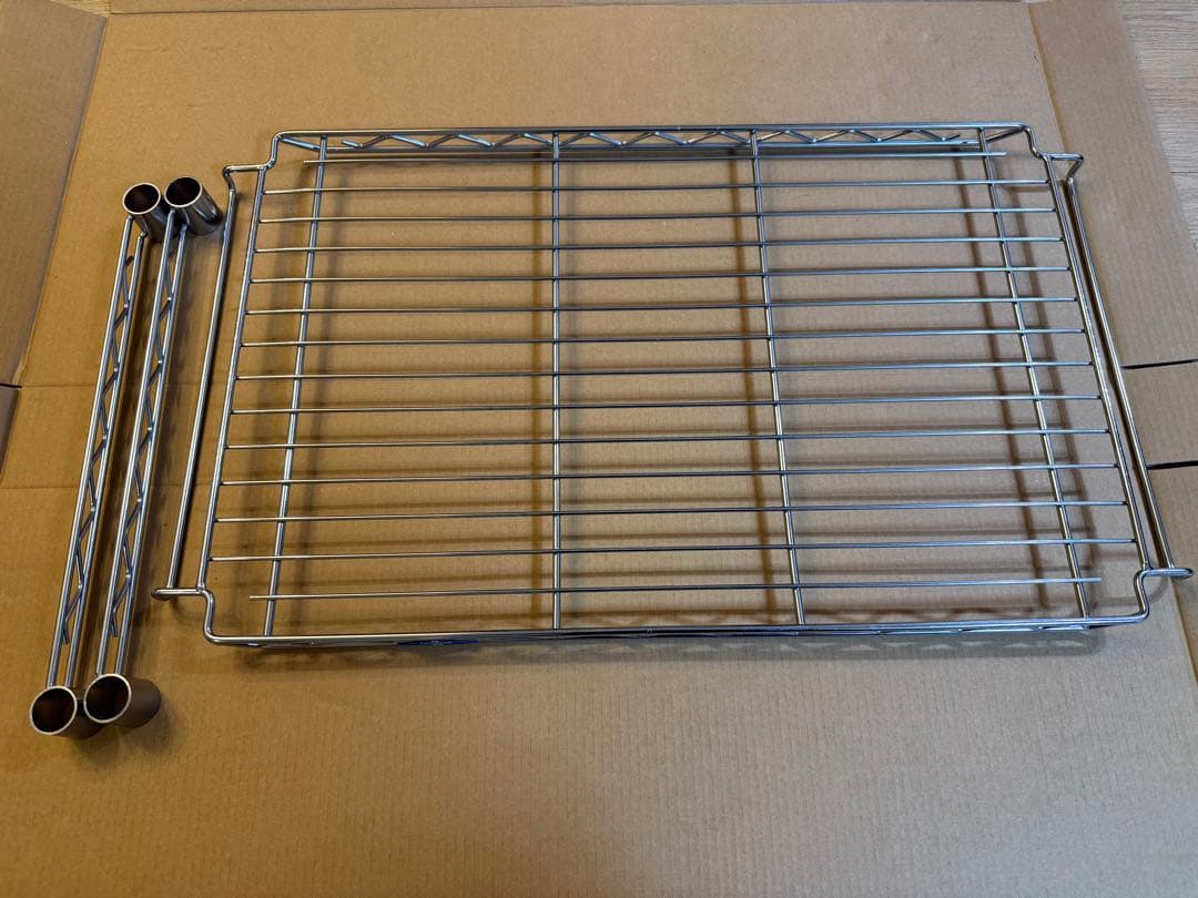 ルミナス スリム スチールラック 突っ張り付き 幅80×奥行50 ウッドシート付