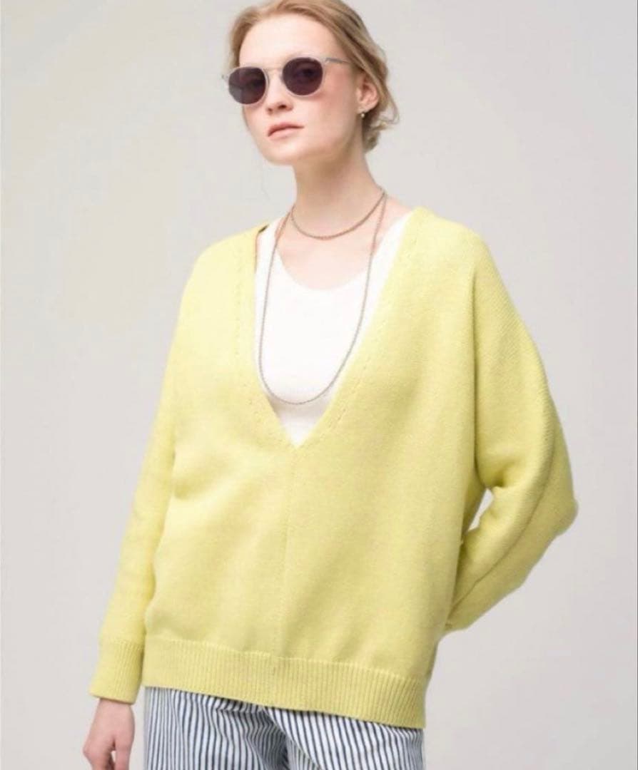 エブールebure ロンハーマン コットンカシミヤローゲージ カットソー 黄色