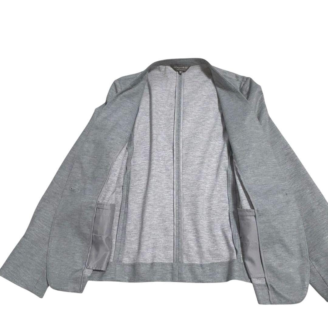 ユナイテッドアローズ☆ノーカラーパンツスーツ　ストレッチ　グレー　38