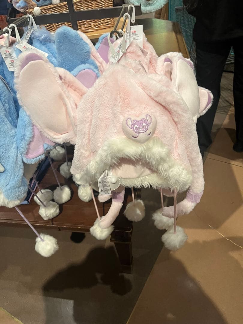 上海ディズニー限定　スティッチ エンジェル ファンキャップ 帽子 2点