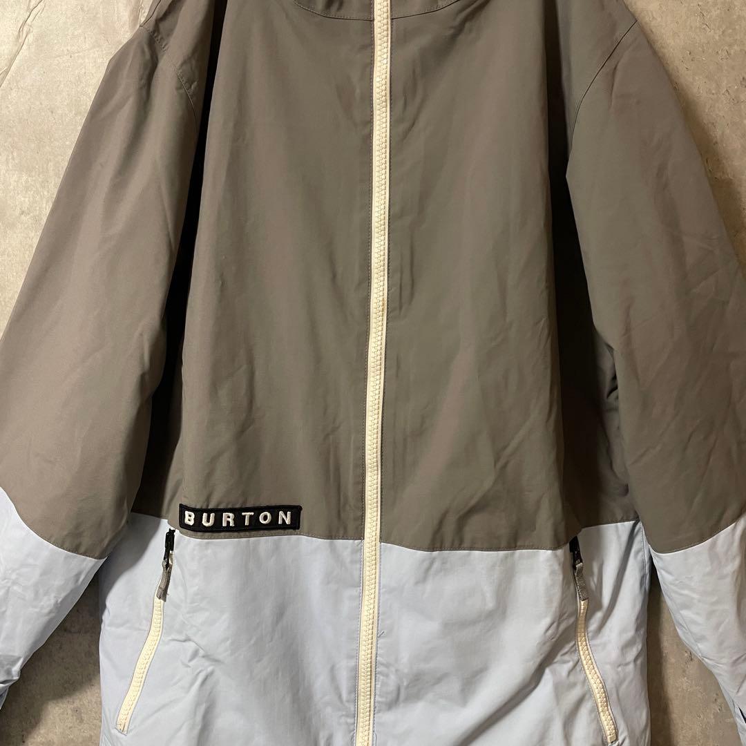 Burtonバートンスキーウェアスノーボードジャケットパーカーフード付グレー水色