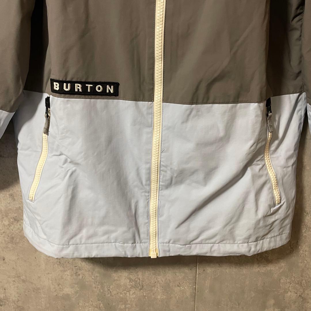 Burtonバートンスキーウェアスノーボードジャケットパーカーフード付グレー水色