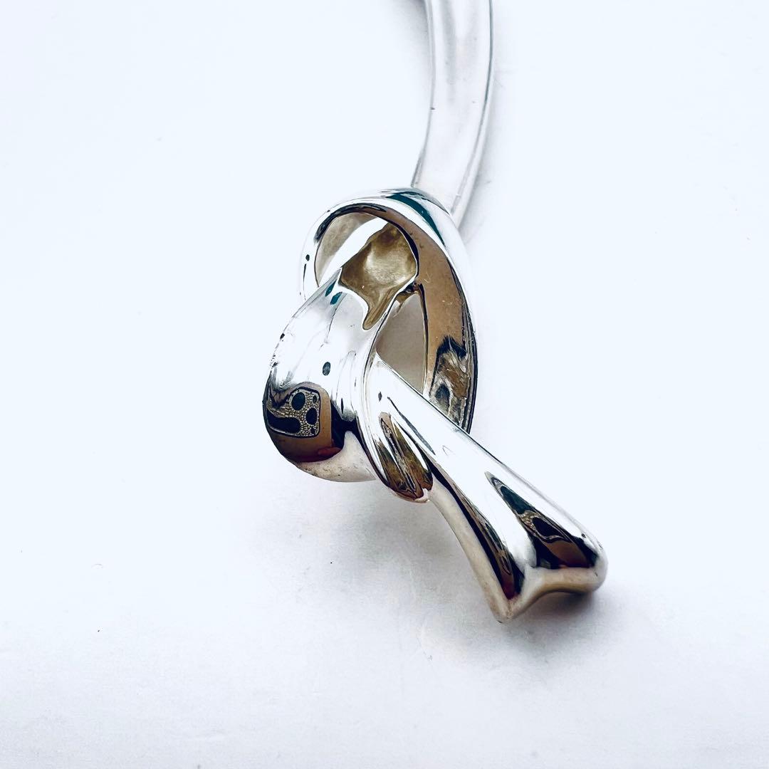 美品✨ティファニー　リボン　ピンブローチ　シルバー　Knot ヴィンテージ