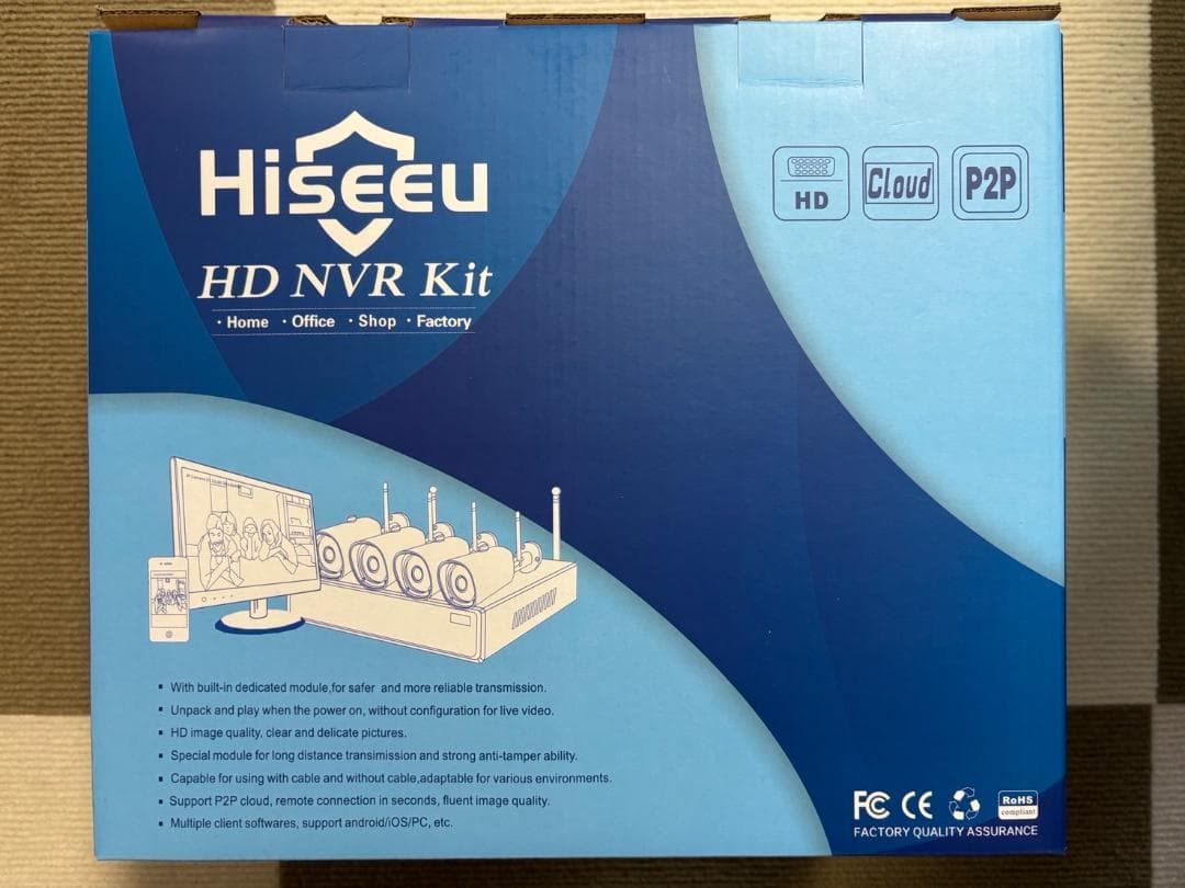 【Aランク】1TBHDD内蔵NVR本体500万画素カメラ4台セット