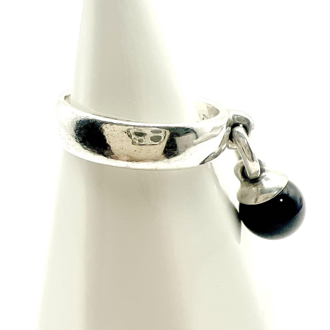 ティファニー　ブラックオニキス　ボール　シルバー　リング　14号
