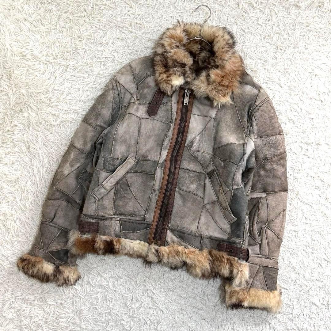 16793✨Y2K アヴィレックス B-3 パッチワーク ムートンジャケット