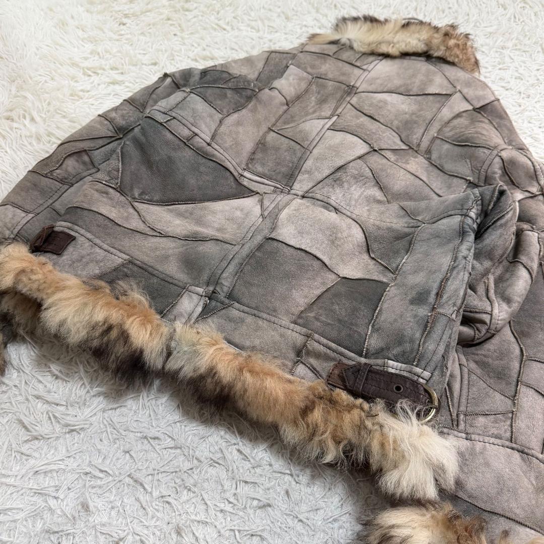 16793✨Y2K アヴィレックス B-3 パッチワーク ムートンジャケット