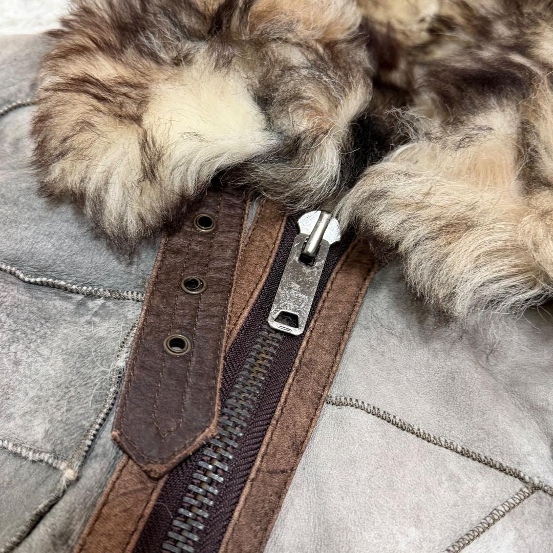 16793✨Y2K アヴィレックス B-3 パッチワーク ムートンジャケット