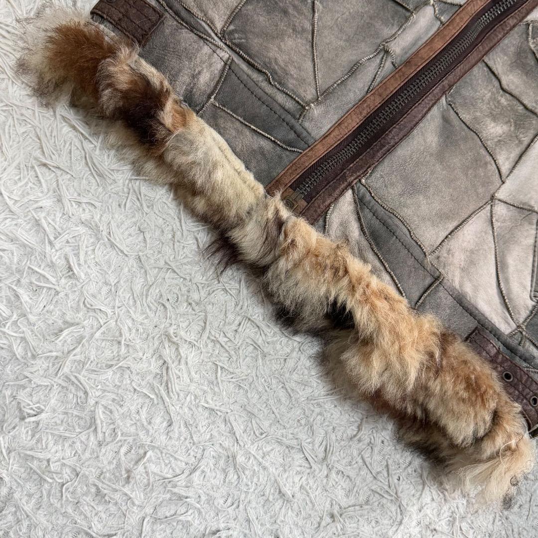 16793✨Y2K アヴィレックス B-3 パッチワーク ムートンジャケット