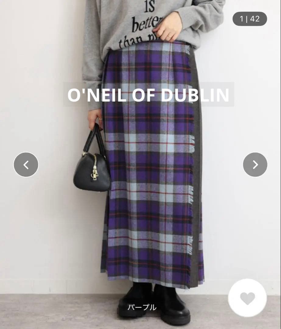 専用　relume別注　O'NEIL OF DUBLIN 　チェック紫　GB10