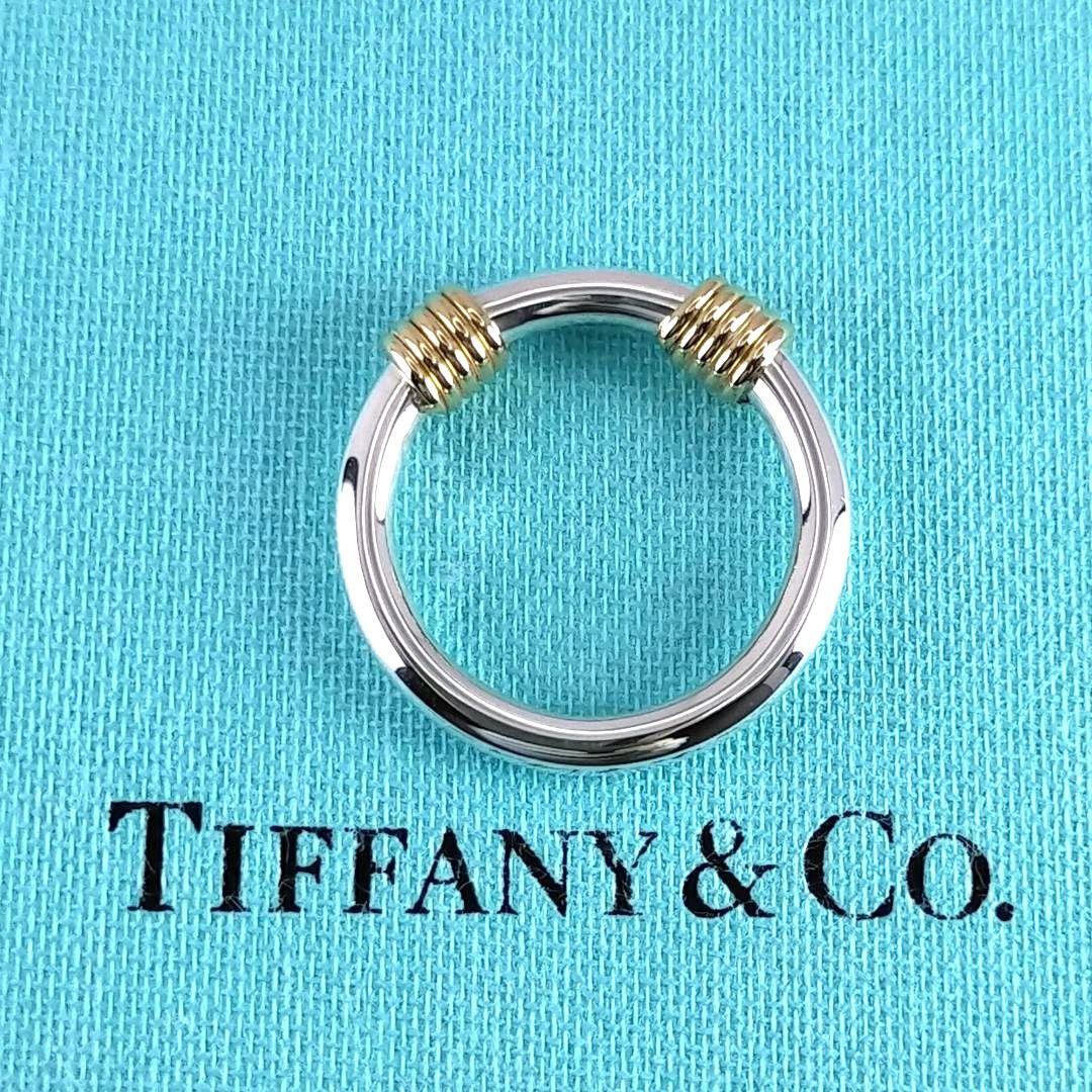 ★SALE★【ティファニー】バンドウィズ　２　コンビ　リング　７号　1919