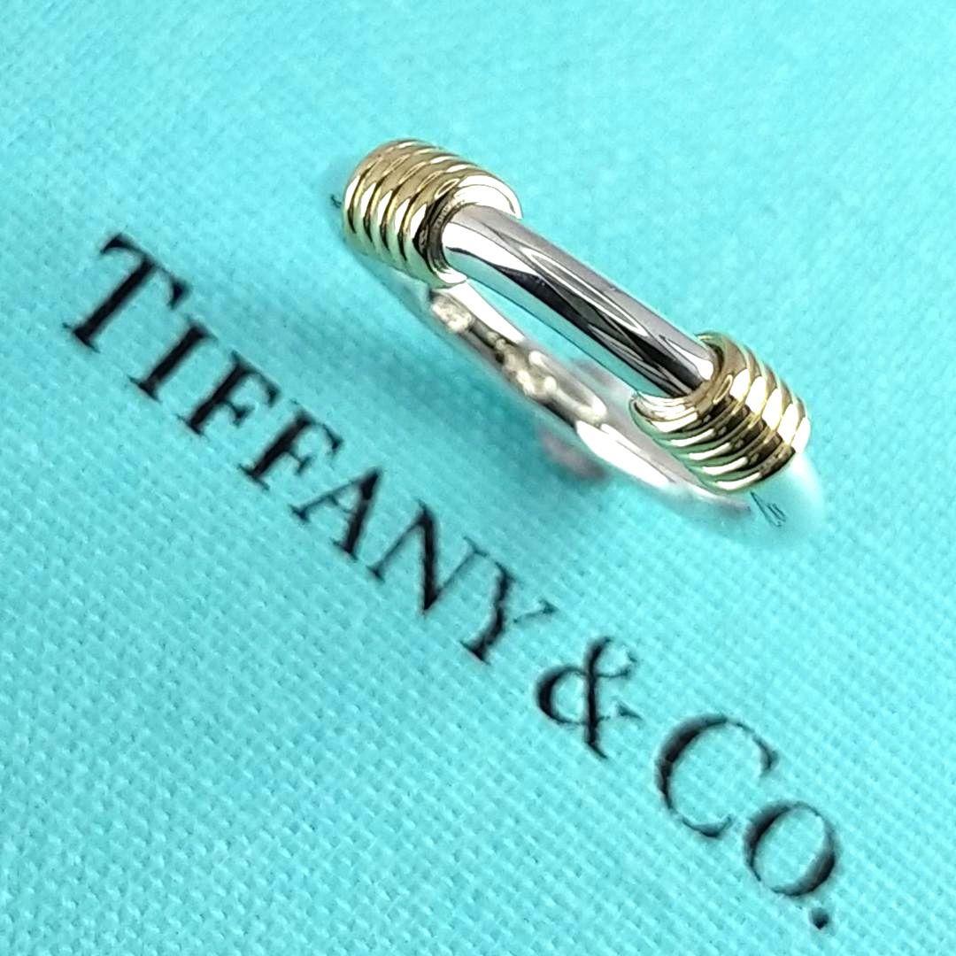 ★SALE★【ティファニー】バンドウィズ　２　コンビ　リング　７号　1919
