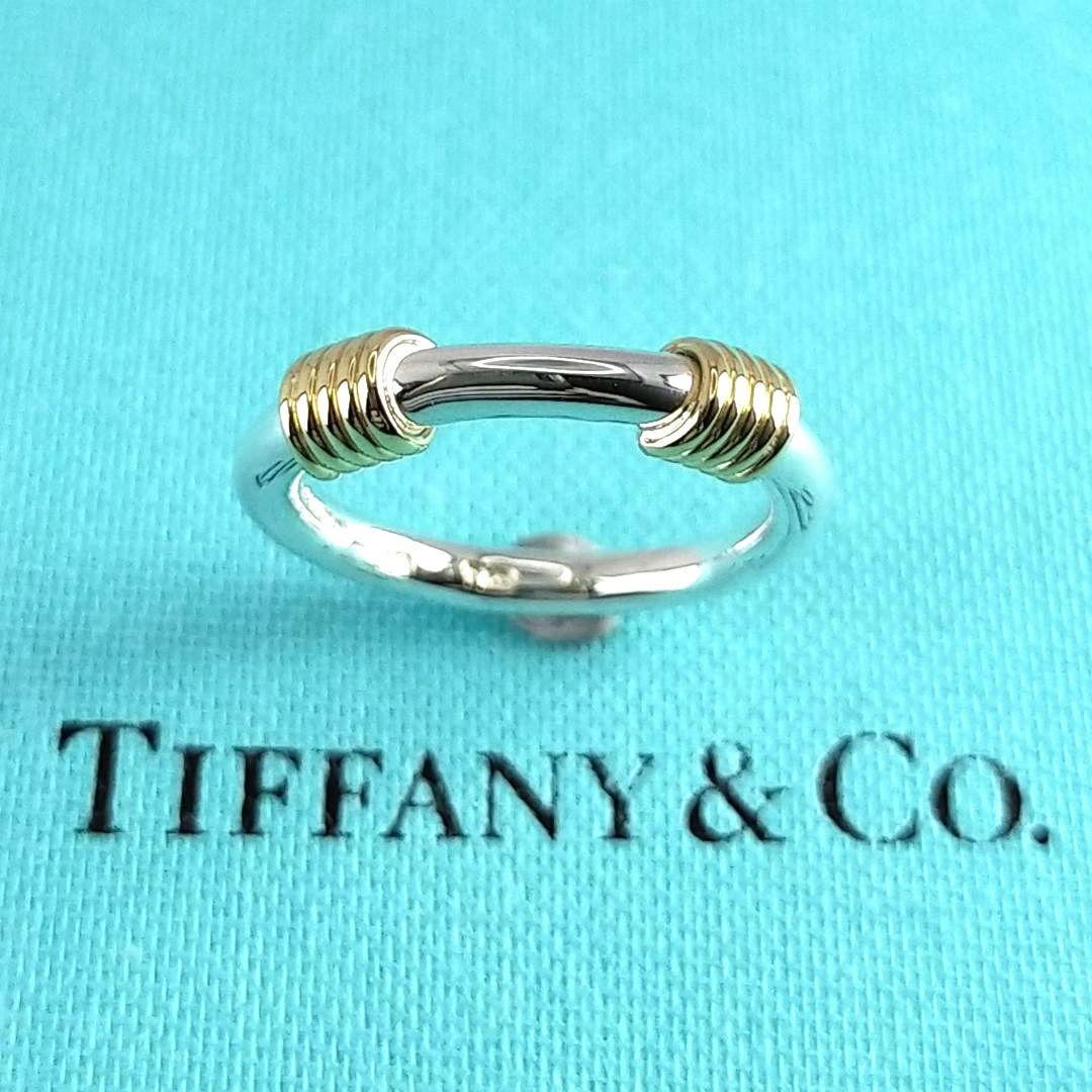 ★SALE★【ティファニー】バンドウィズ　２　コンビ　リング　７号　1919