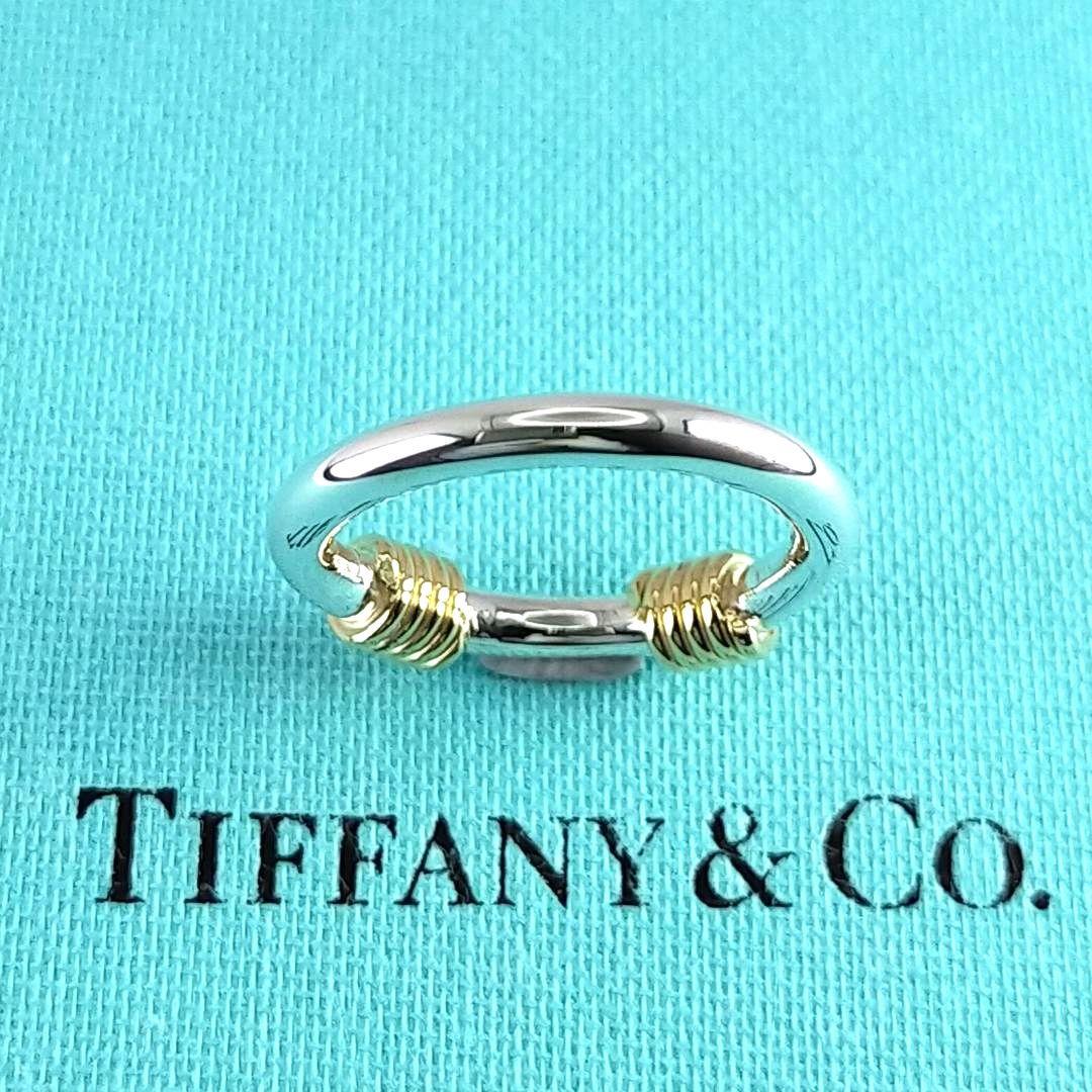 ★SALE★【ティファニー】バンドウィズ　２　コンビ　リング　７号　1919