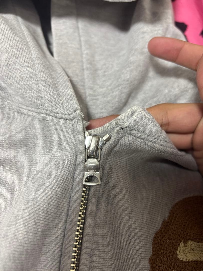 BAPE グレー フルジップパーカー