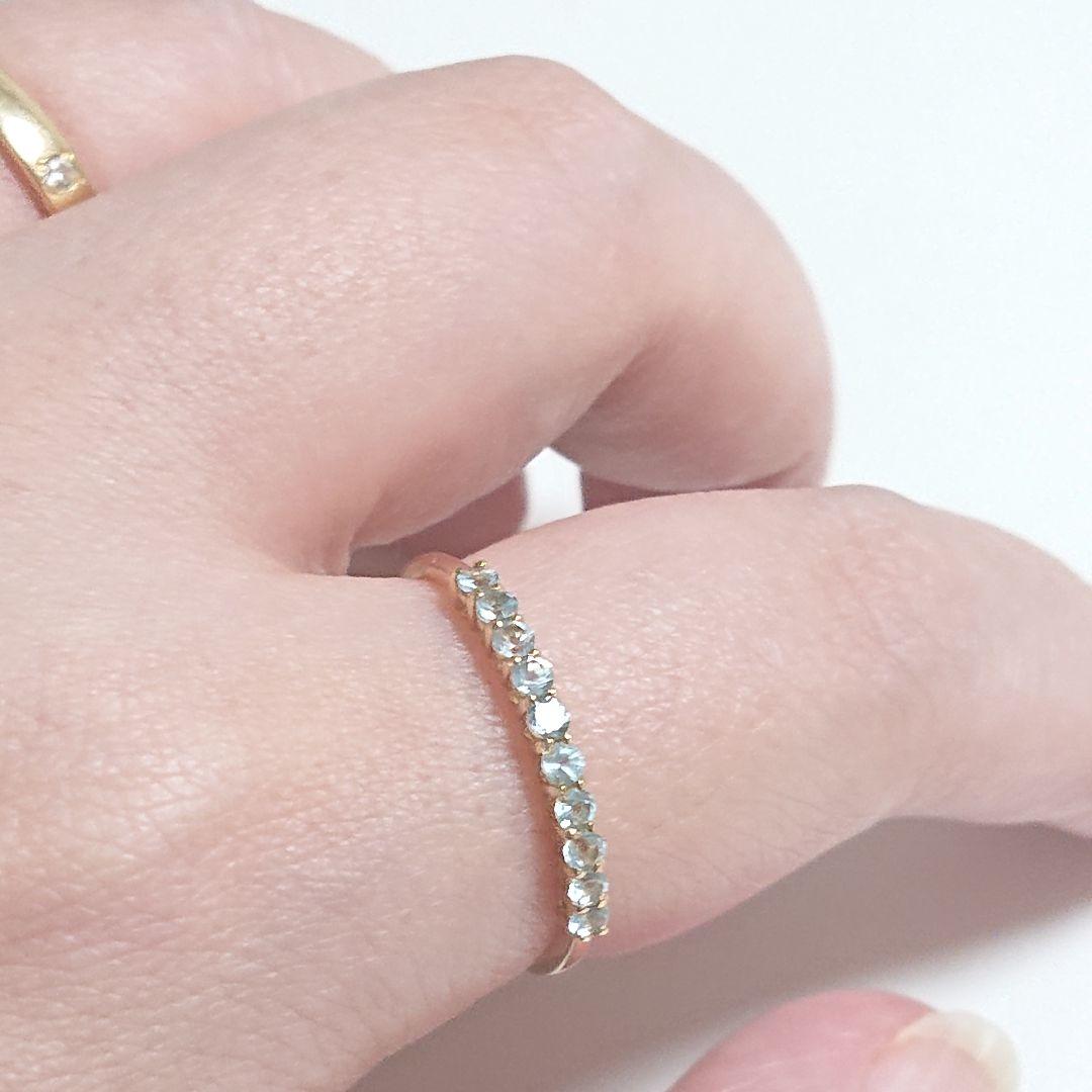 k10 イエローゴールド ブルートパーズ エタニティ リング 14号 10金