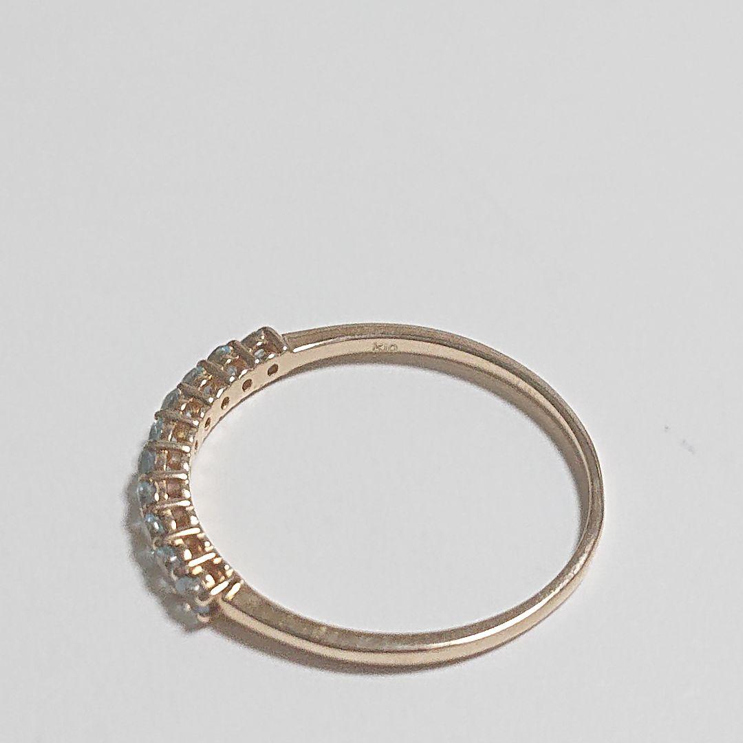 k10 イエローゴールド ブルートパーズ エタニティ リング 14号 10金