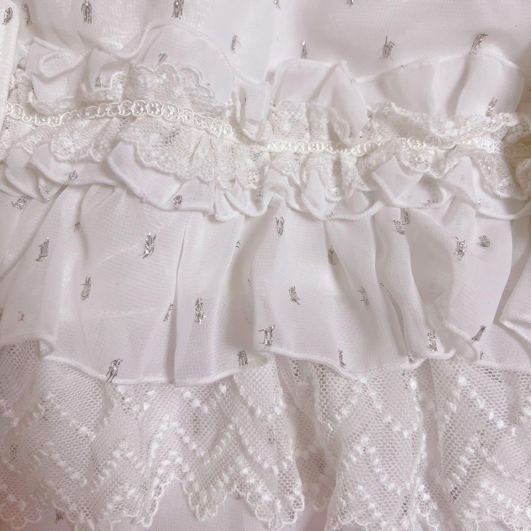 再*。様 【美品】BABY, ジャンパースカート＆リボンコーム　２点セット　白