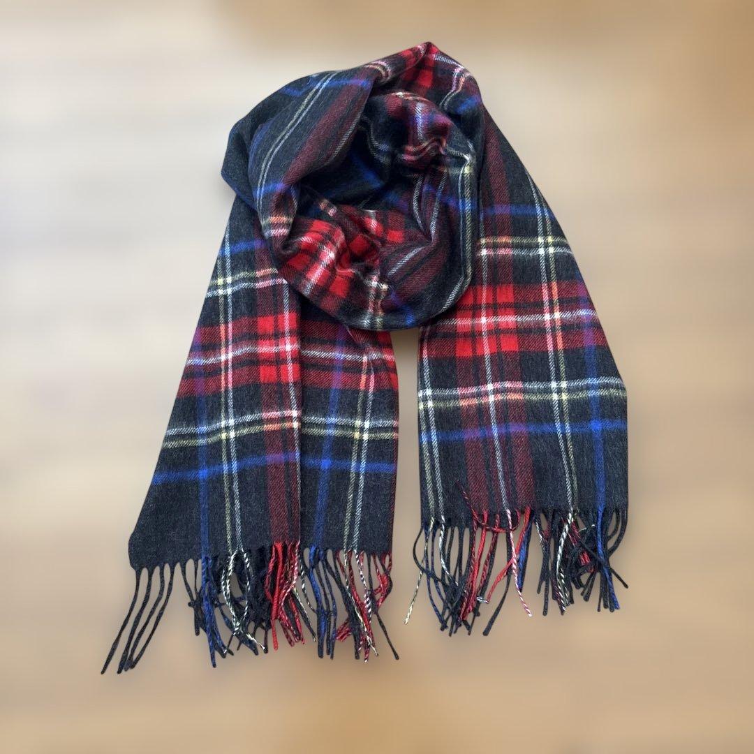 ちょんこ　ステキな23区のカシミア100%チェックマフラー