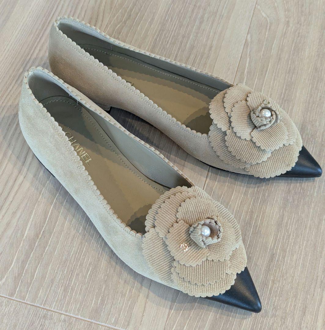 シャネル　パンプス　コーデュロイ　37.5