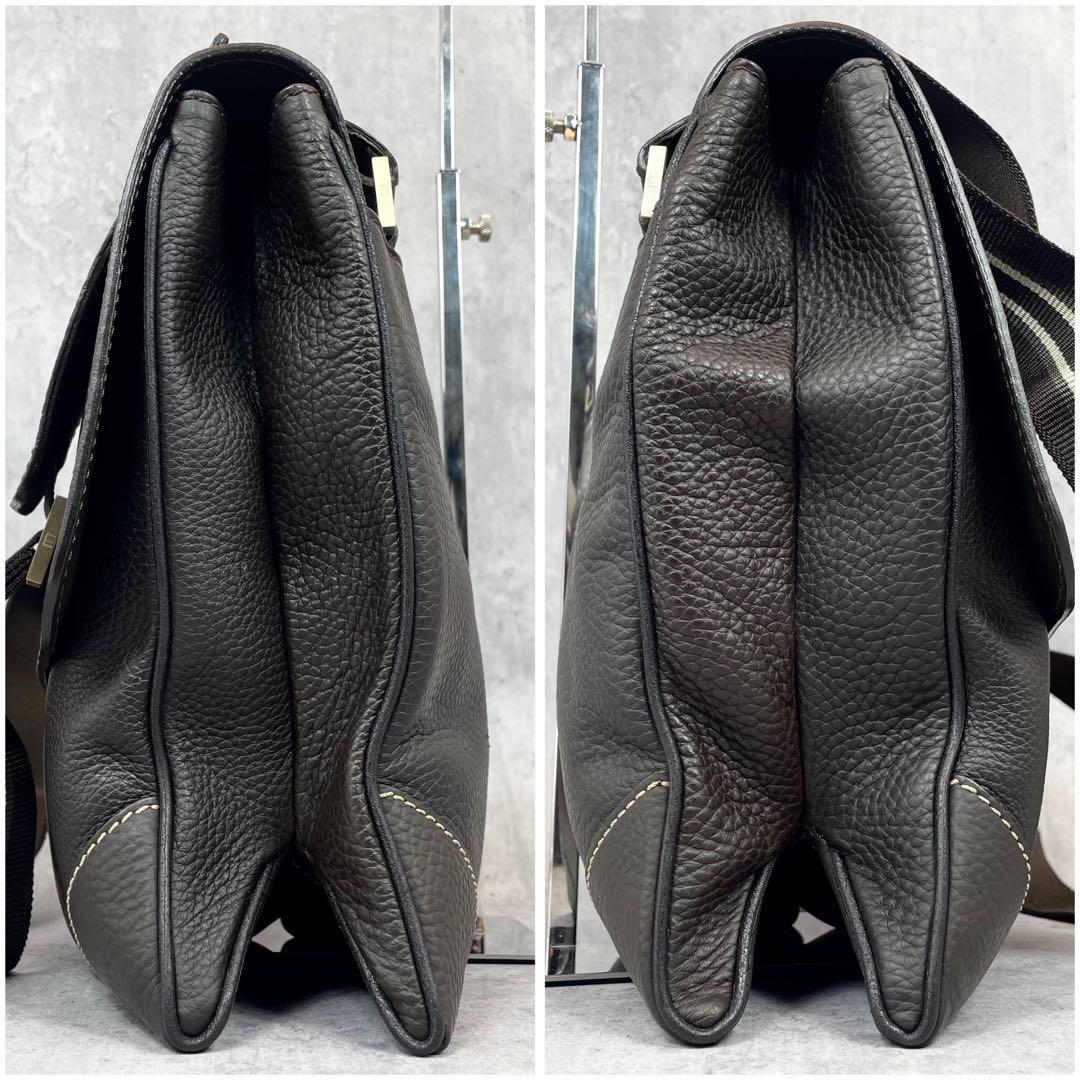 【極美品✨】 希少 ダンヒル メッセンジャーバッグ レザー ダークブラウン