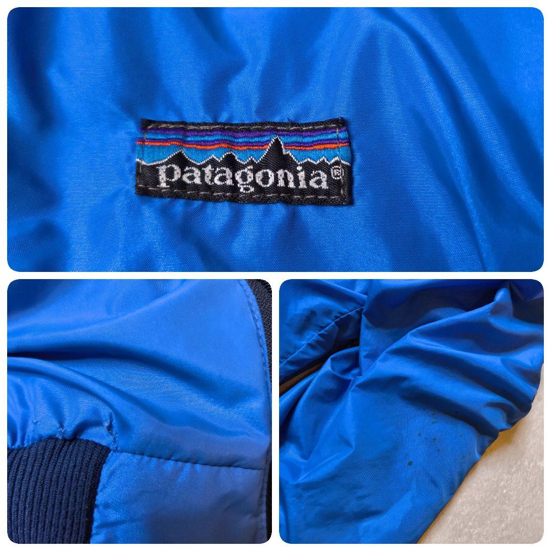 ​希少 リペア USA製 80s パタゴニア シェルドシンチラジャケット 青 S