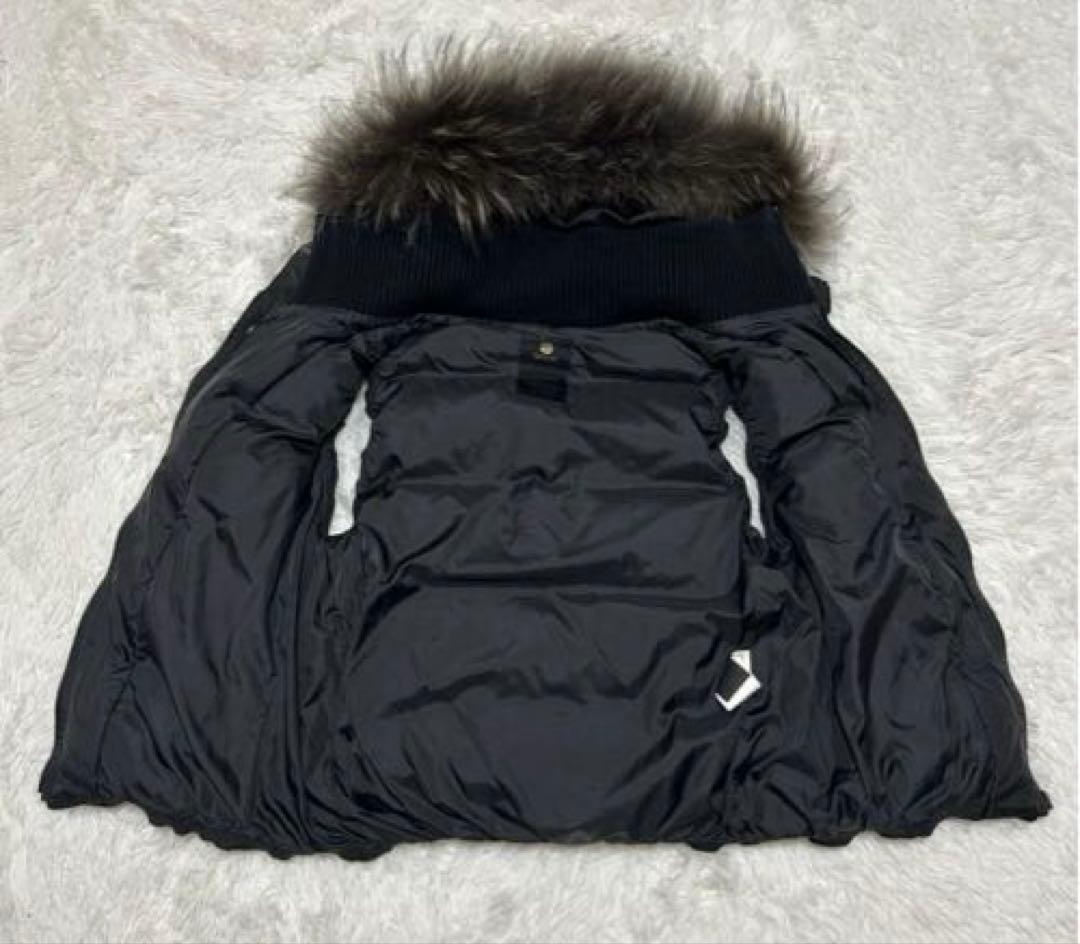 タトラス ダウンベスト　 ラクーンファー　チェック　ブラック　2way