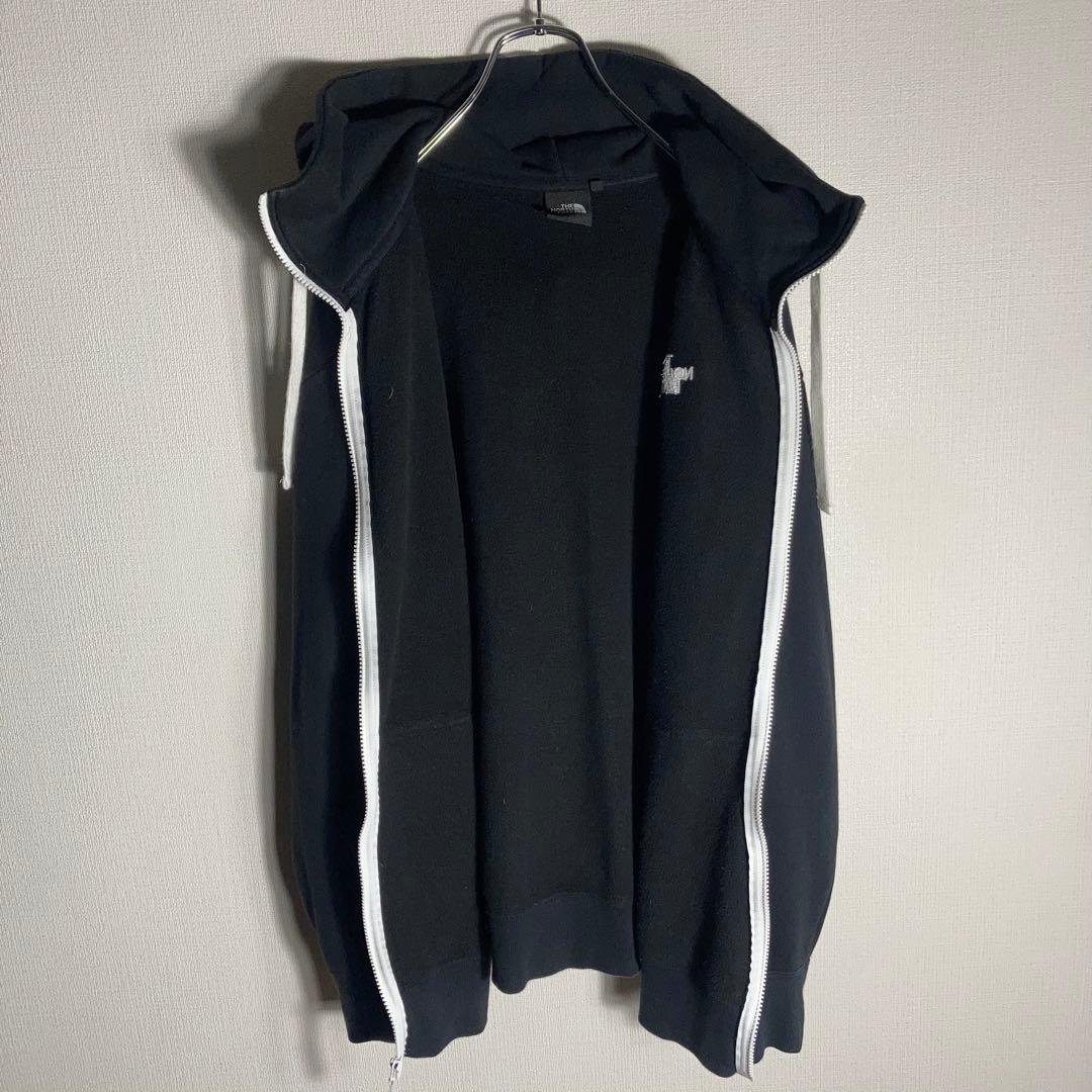 THE NORTH FACE フルジップパーカー フードロゴ 黒 XL.