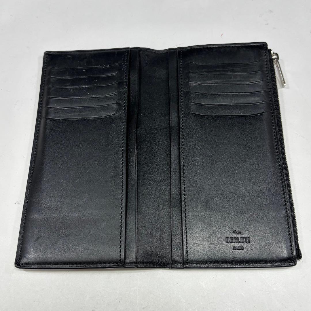 状態良【ベルルッティ本物】2つ折り長財布/カリグラフィ/ブラウン系