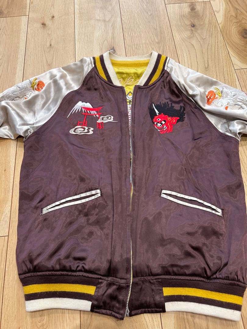 【QP】HOUSTON 鬼×宝船　リバーシブルスカジャン　/ ヒューストン