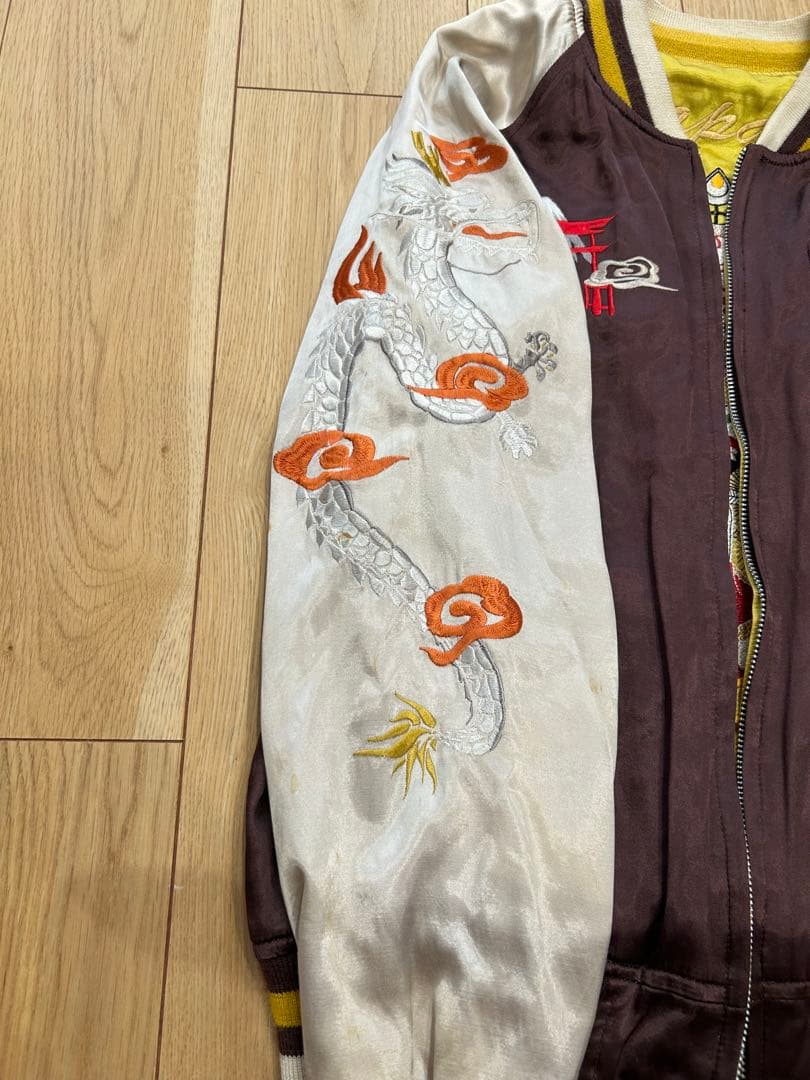 【QP】HOUSTON 鬼×宝船　リバーシブルスカジャン　/ ヒューストン