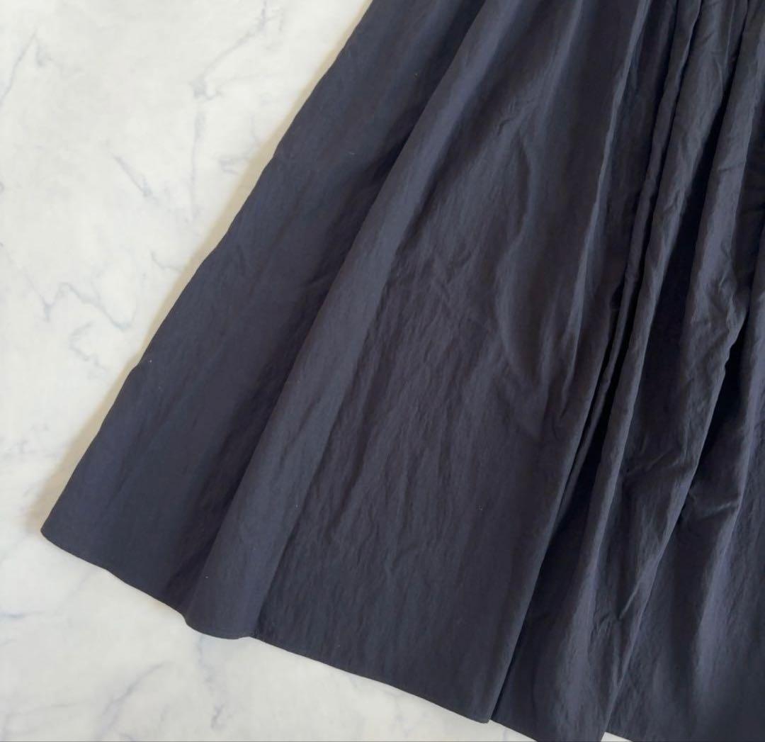 ビアズリー　ウエストニットギャザースカート　ブラック　2024AW