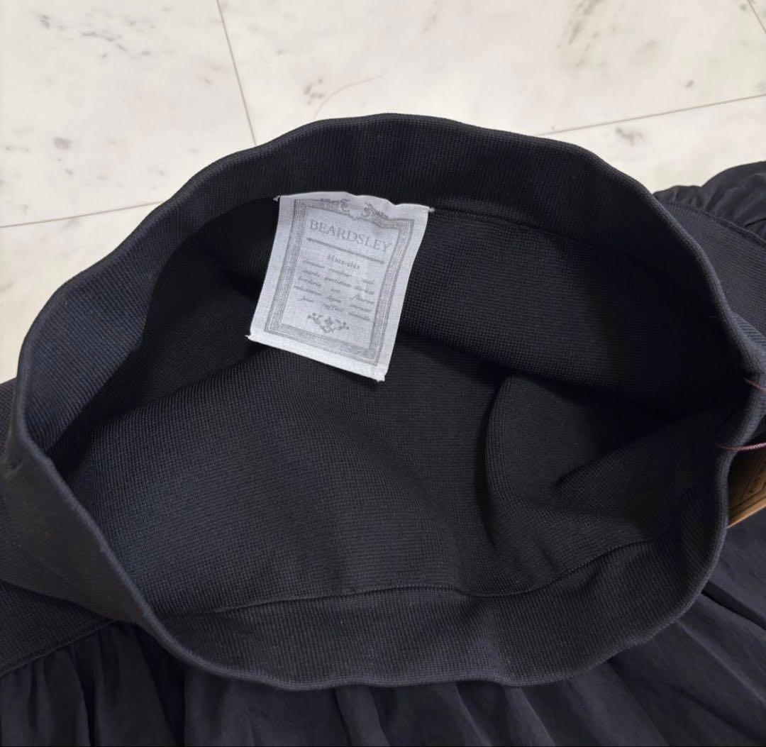 ビアズリー　ウエストニットギャザースカート　ブラック　2024AW