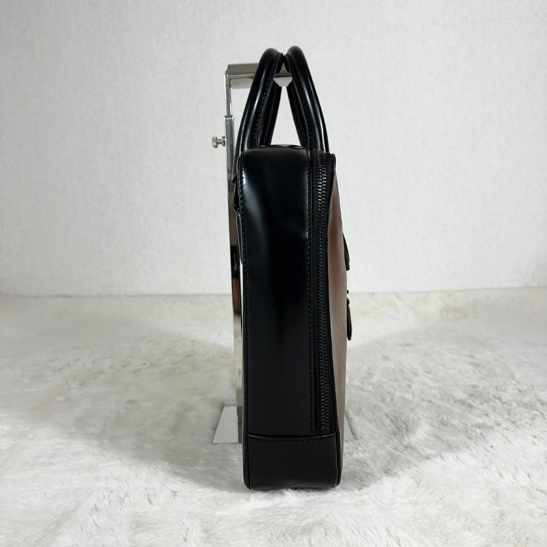 ベルルッティ アンジュール ブラウン ブラック バイカラー ブリーフケース