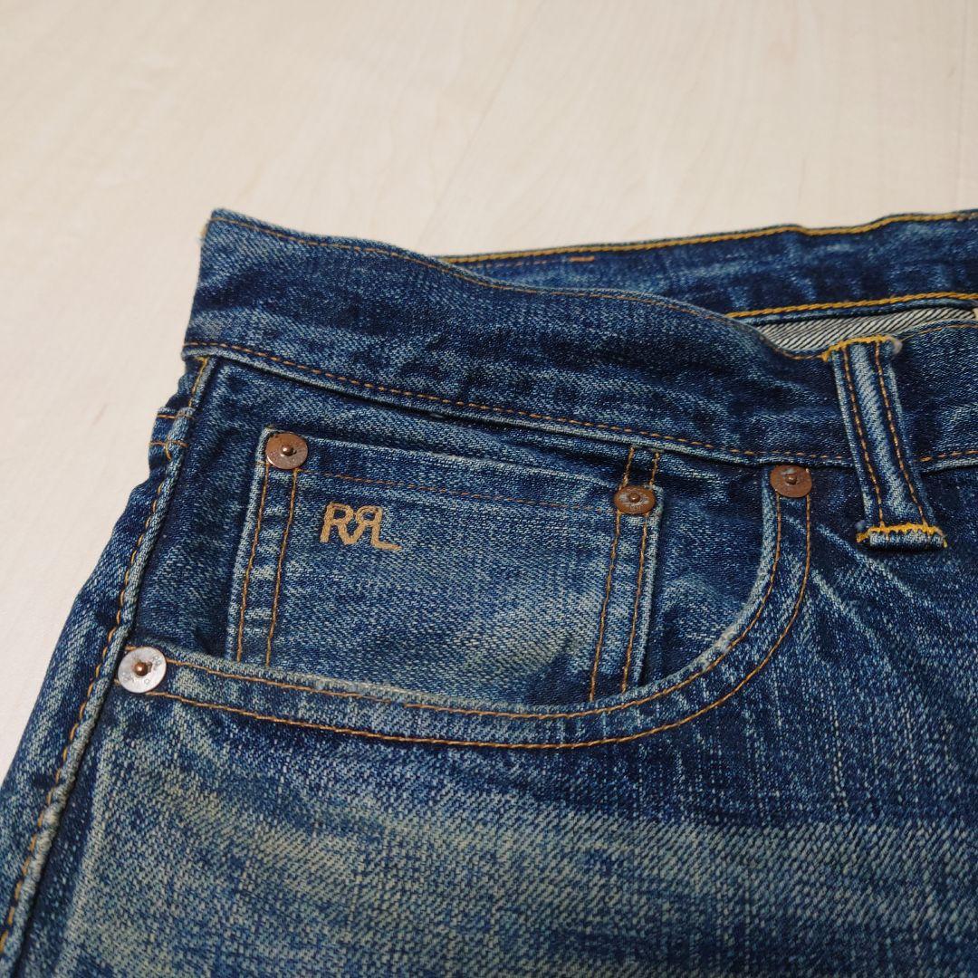 【極美品】RRL(ダブル アールエル) ユーズド加工ジーンズW32L32
