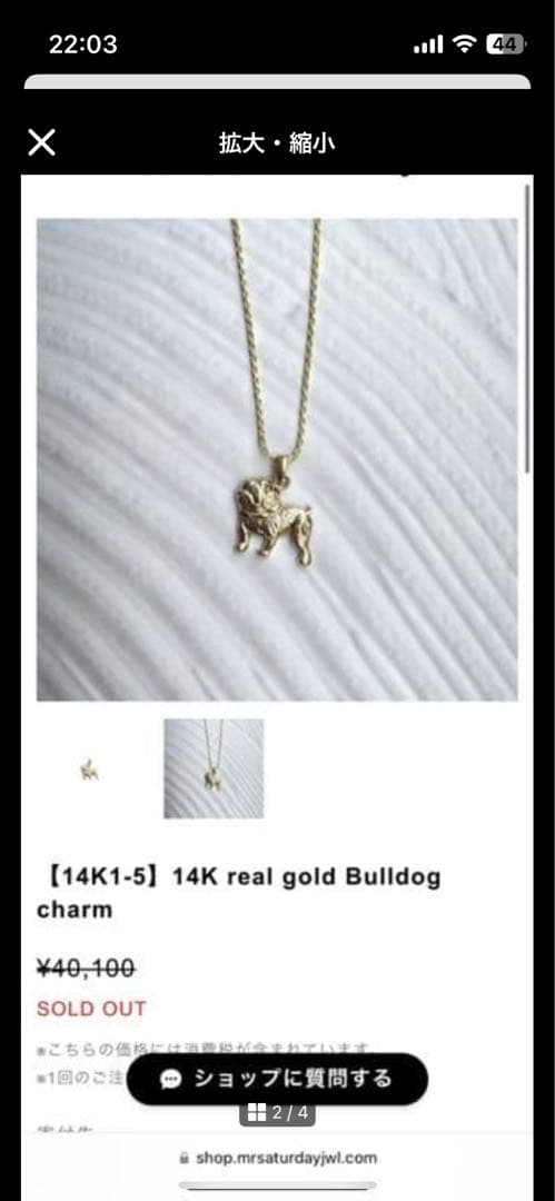 アクセサリー Mr .Saturday 14k realgold bulldog