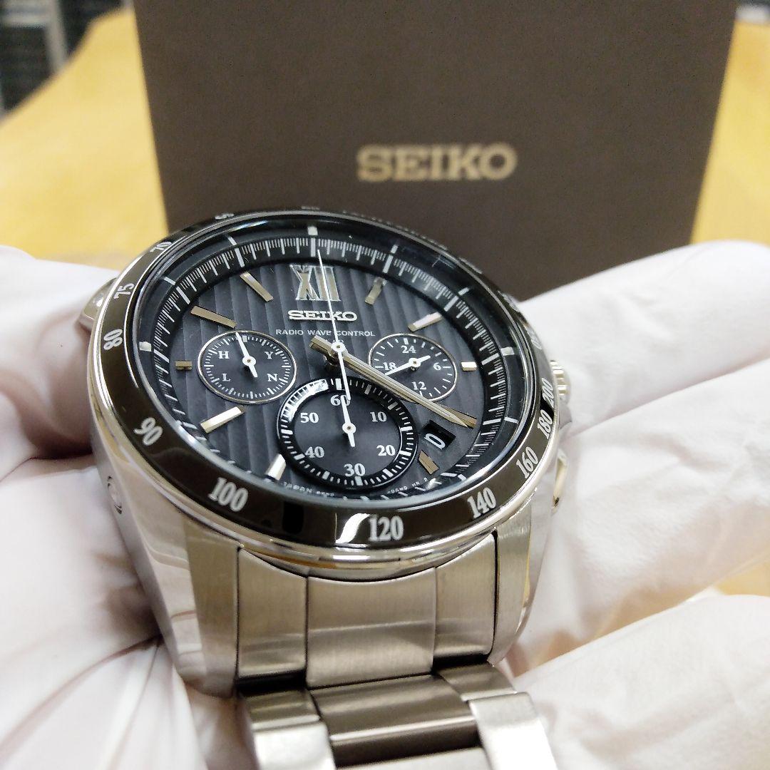 SEIKO ブライツ ソーラー ラジオウエーブ クロノグラフ ブラック 8B82