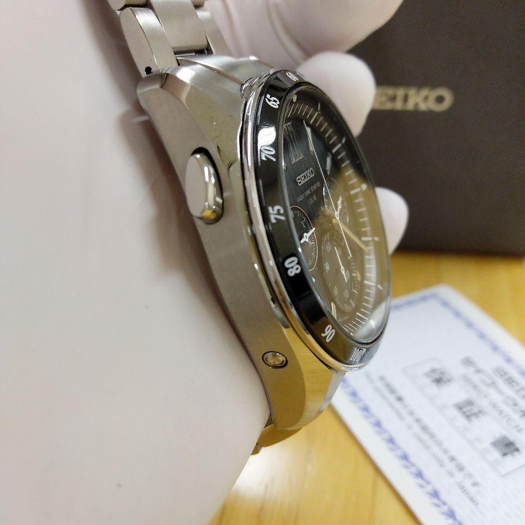 SEIKO ブライツ ソーラー ラジオウエーブ クロノグラフ ブラック 8B82