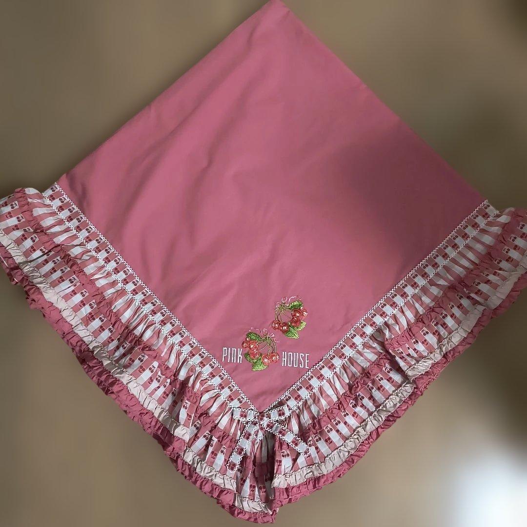 PINK HOUSE チェリー柄ストール120cm✕120cm（未使用に近い）