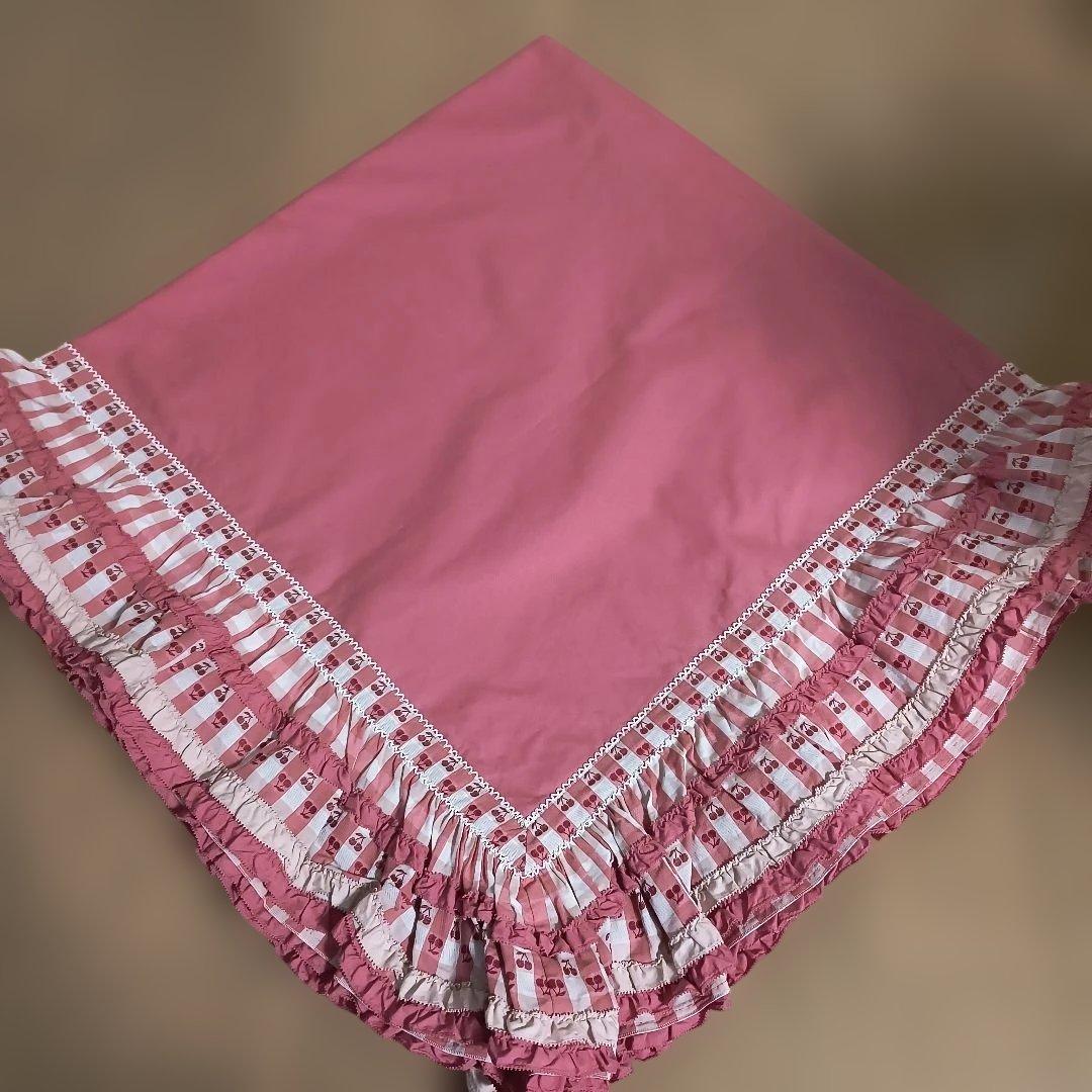 PINK HOUSE チェリー柄ストール120cm✕120cm（未使用に近い）