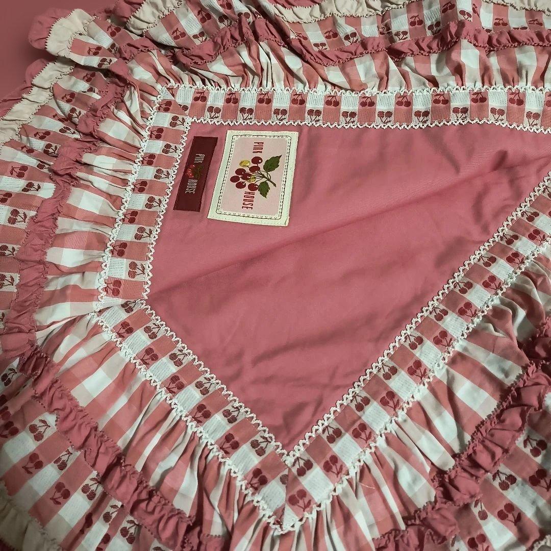 PINK HOUSE チェリー柄ストール120cm✕120cm（未使用に近い）