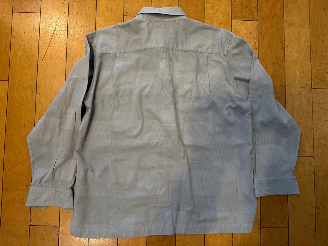 ISSEY MIYAKE MEN テクスチャー切替 長袖シャツ ライトグレー 1