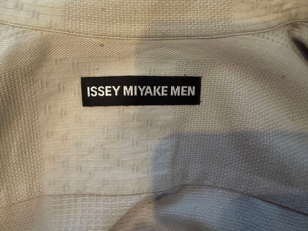 ISSEY MIYAKE MEN テクスチャー切替 長袖シャツ ライトグレー 1
