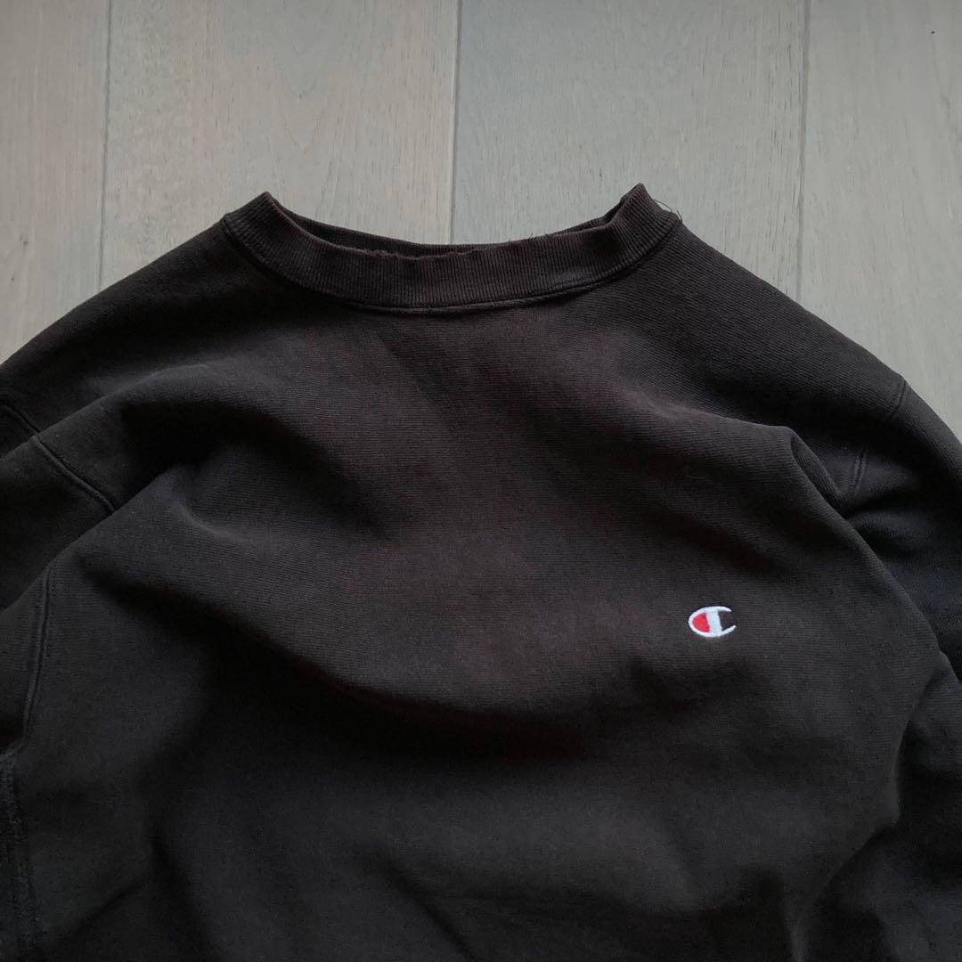 極美フェード 80s USA製 champion ブラックブラウン リバース