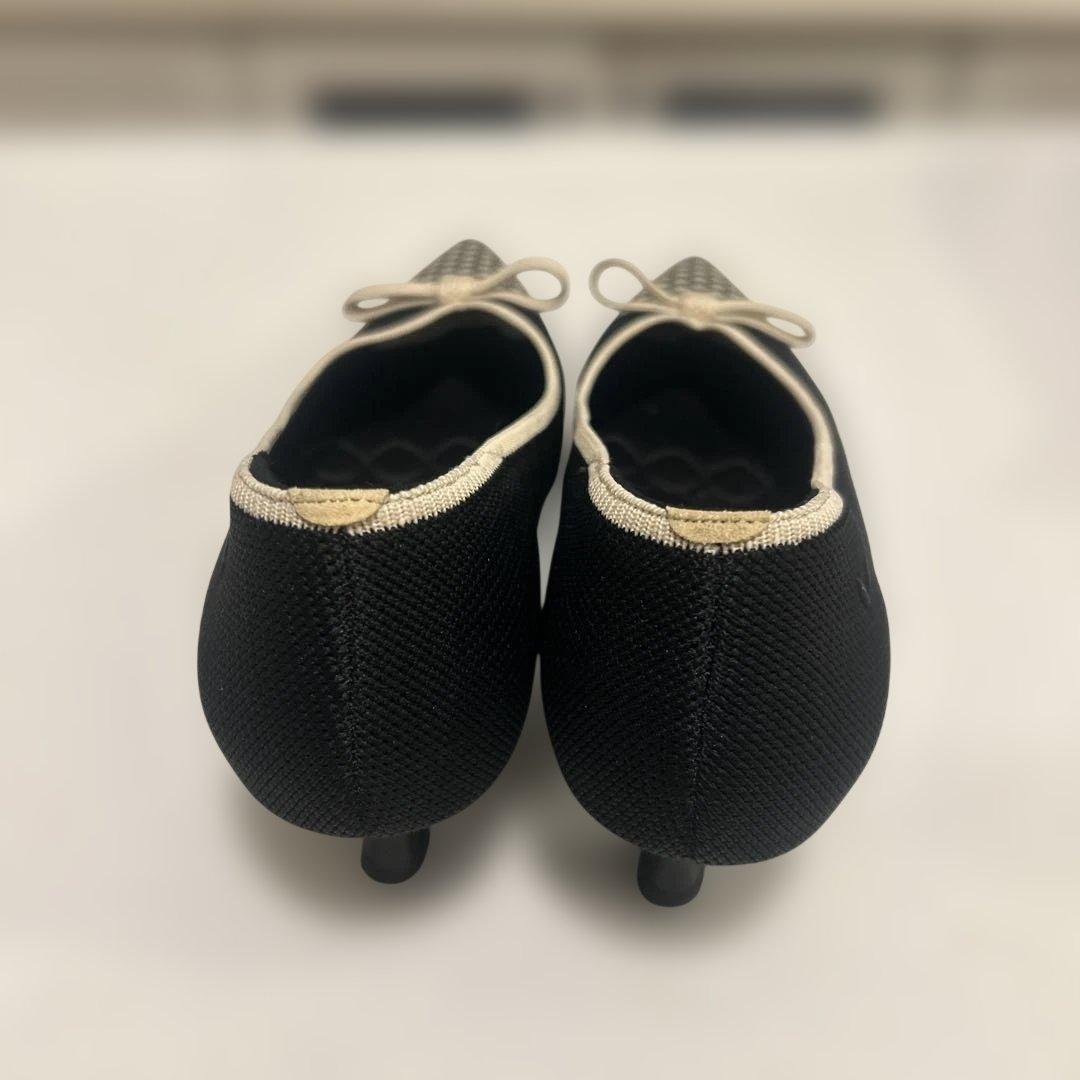 VIVAIA ポインテッドトゥ パンプス ブラック×ベージュ 39 ローヒール