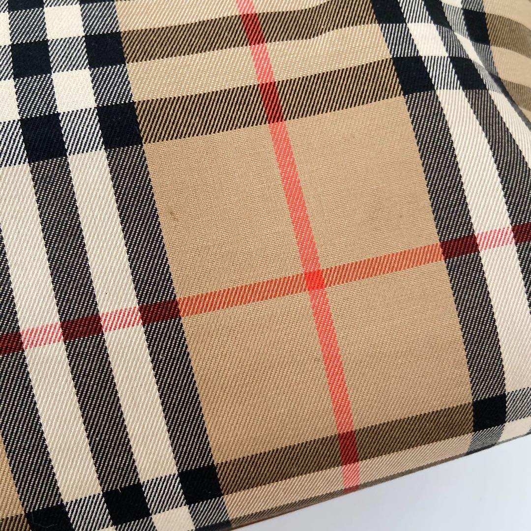 極美品　バーバリー　ボストンバッグ　シャドーホース　ノバチェック　PVC 南京錠