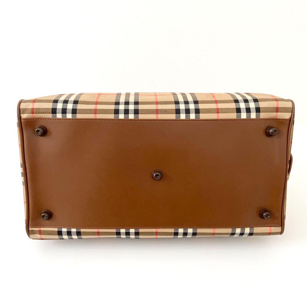 極美品　バーバリー　ボストンバッグ　シャドーホース　ノバチェック　PVC 南京錠